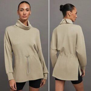 Varley Freya women XL funnel neck Sweatshirt pullover oversized athleisure cream